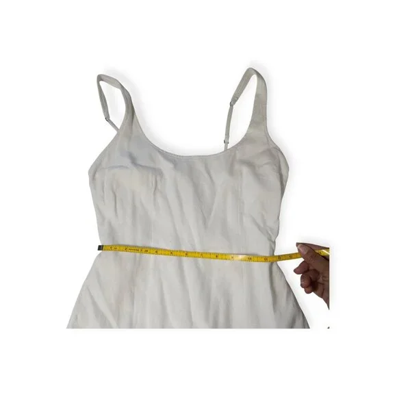 Abercrombie and Fitch White Thin Strap Dress SZ XS Tie Waist Bridal Mini - Picture 4 of 10